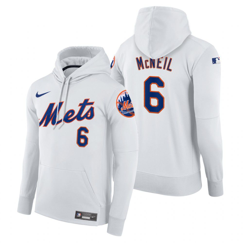 Men New York Mets 6 Mcneil white home hoodie 2021 MLB Nike Jerseys